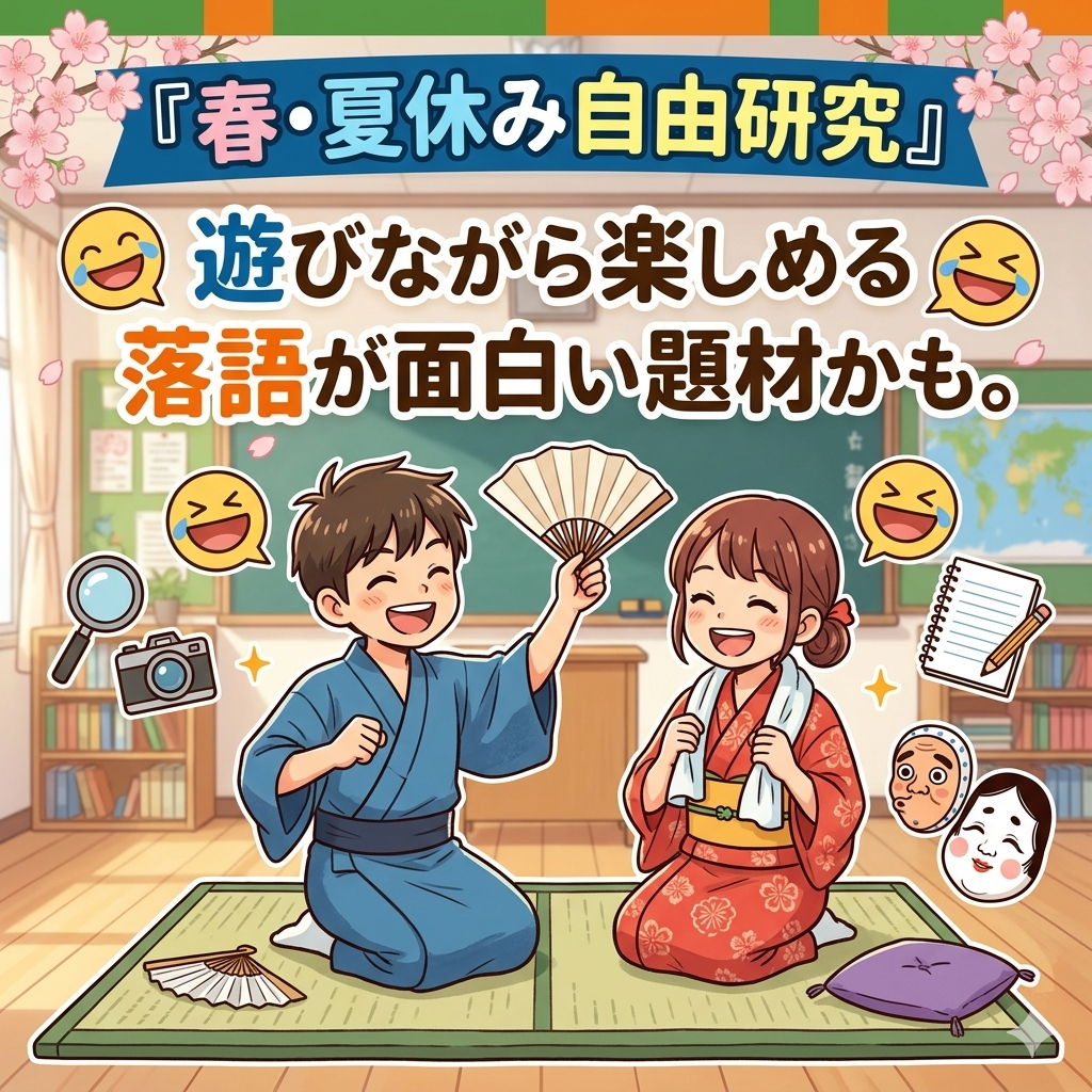 春・夏休み,自由研究,落語,題材