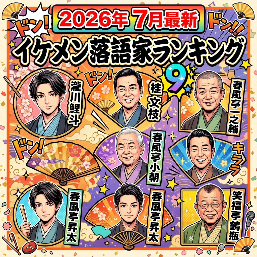 2026年７月,ｲｹﾒﾝ,ﾗﾝｷﾝｸﾞ９,瀧川鯉斗,桂文枝,春風亭一之輔,春風亭小朝,春風亭昇太,笑福亭鶴瓶