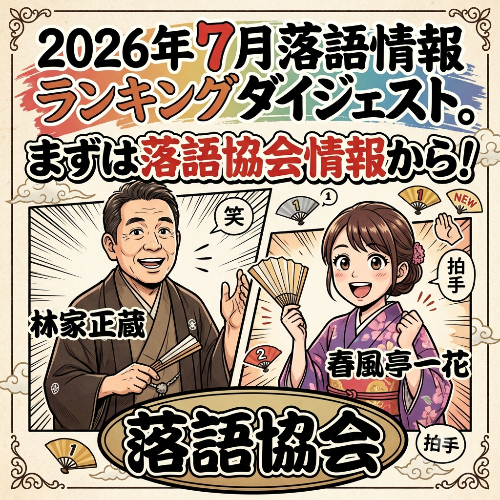 2026年７月,落語情報ﾗﾝｷﾝｸﾞ,落語協会,林家正蔵,春風亭一花