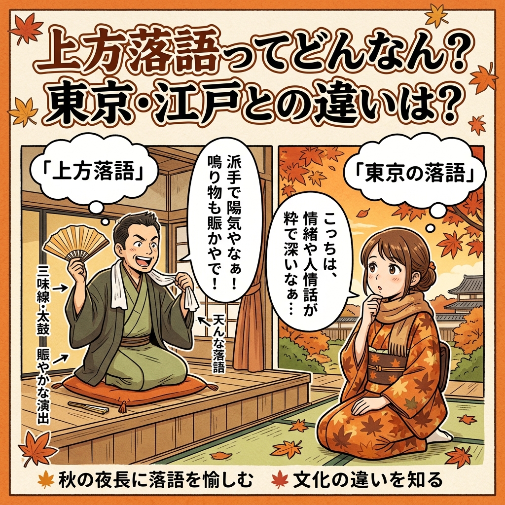 上方落語,東京江戸落語,違い、