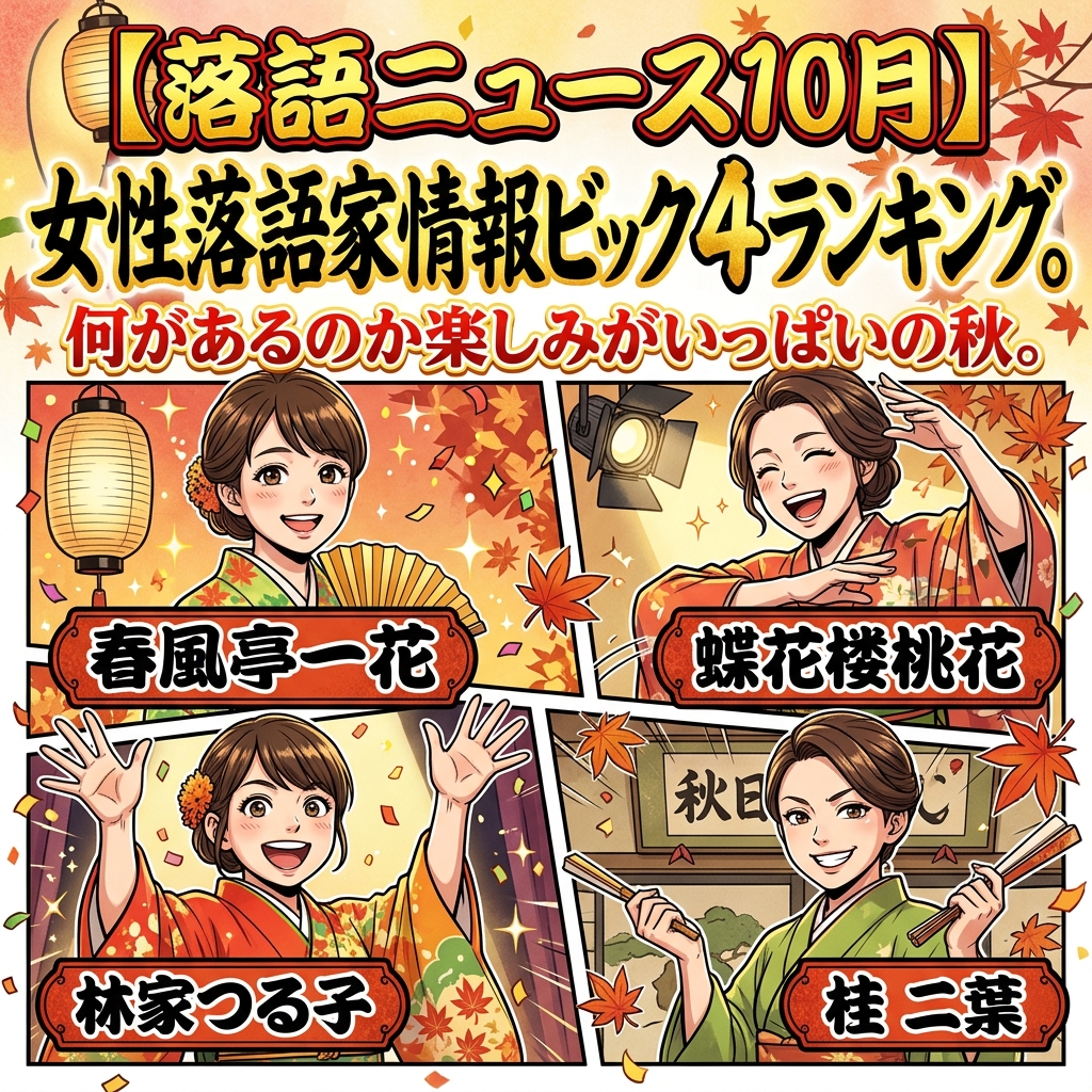 落語ニュース,女性落語家,ビック４,ﾗﾝｷﾝｸﾞ,春風亭一花,蝶花楼桃花,桂二葉,林家つる子